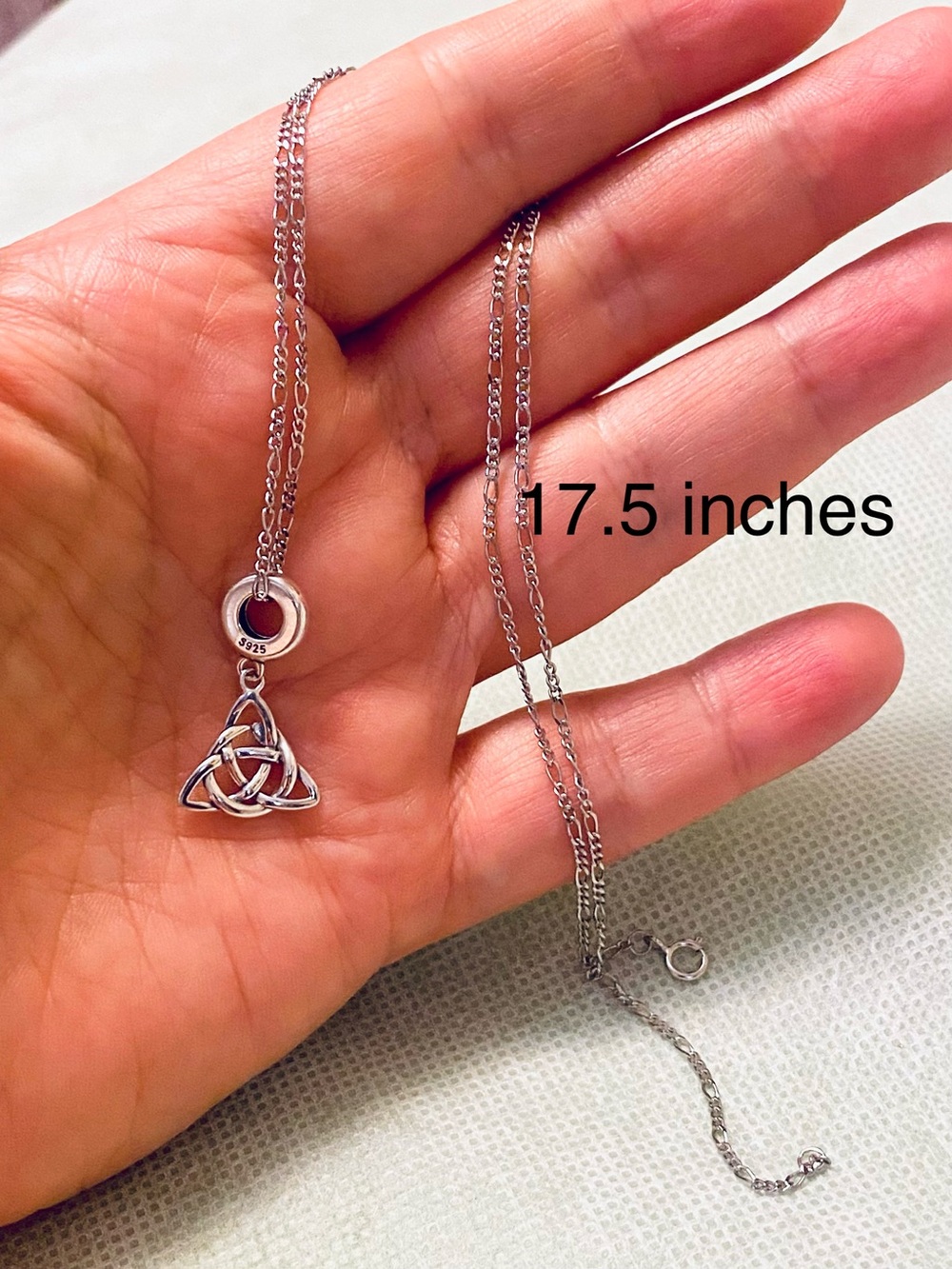 Sterling Silver Celtic Trinity Knot Necklace - 17.5"